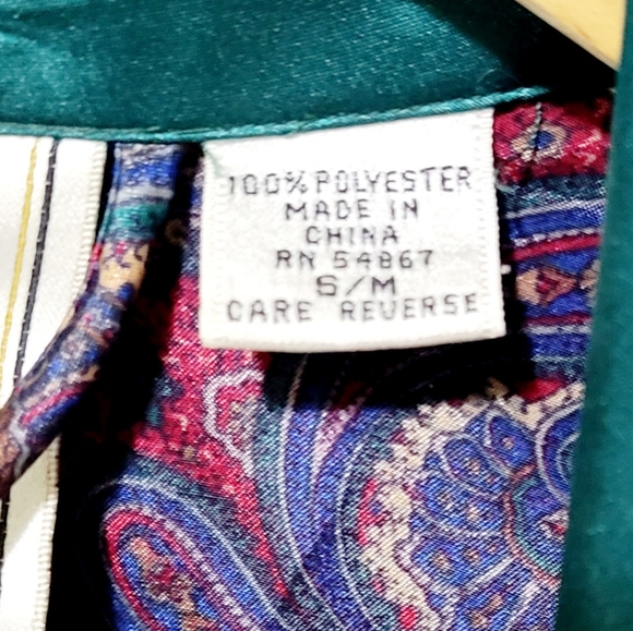 Vintage 1 London Satin Paisley Robe - Picture 5 of 7